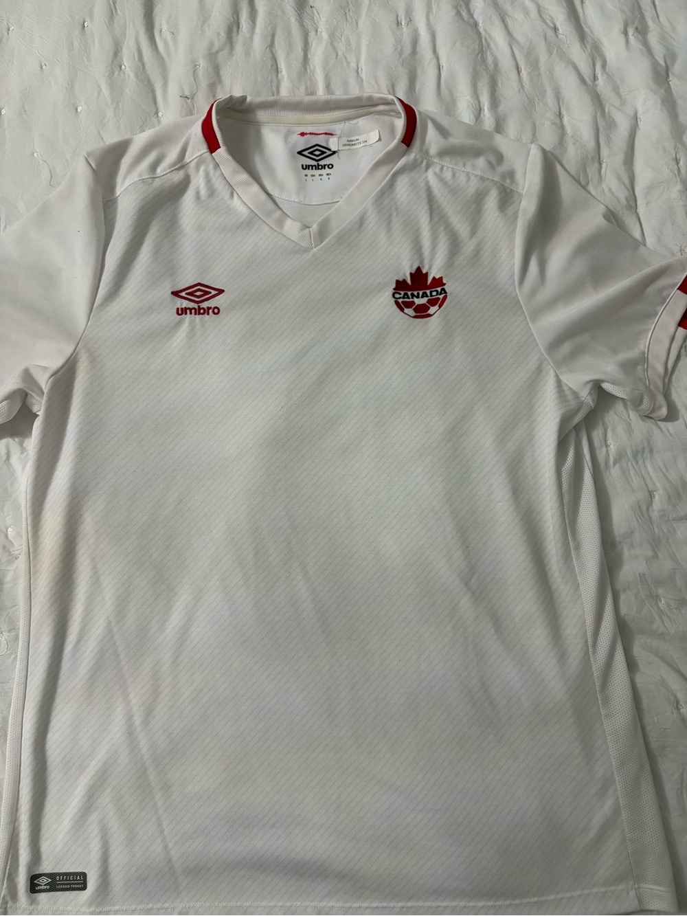 Umbro White and Red Canada Men's Soccer Jersey